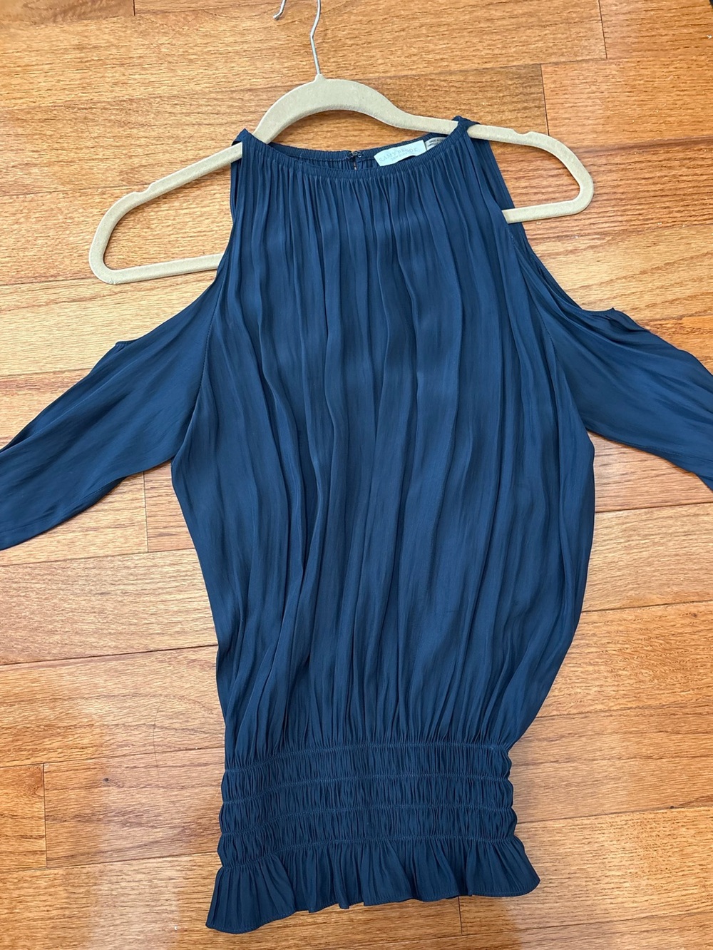 Ramy Brook Cold-Shoulder Blouson Long Sleeve Blouse Small - Picture 2 of 4
